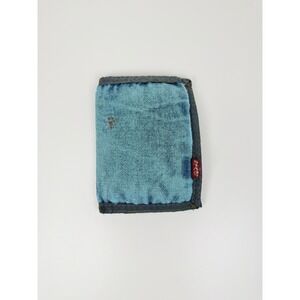 Vintage Levi's Trifold Wallet Blue Denim Nylon Hook & Loop Y2K Skater
